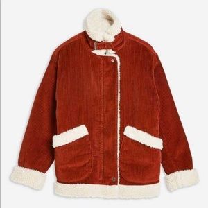 Topshop NWT Corduroy Aviator Jacket